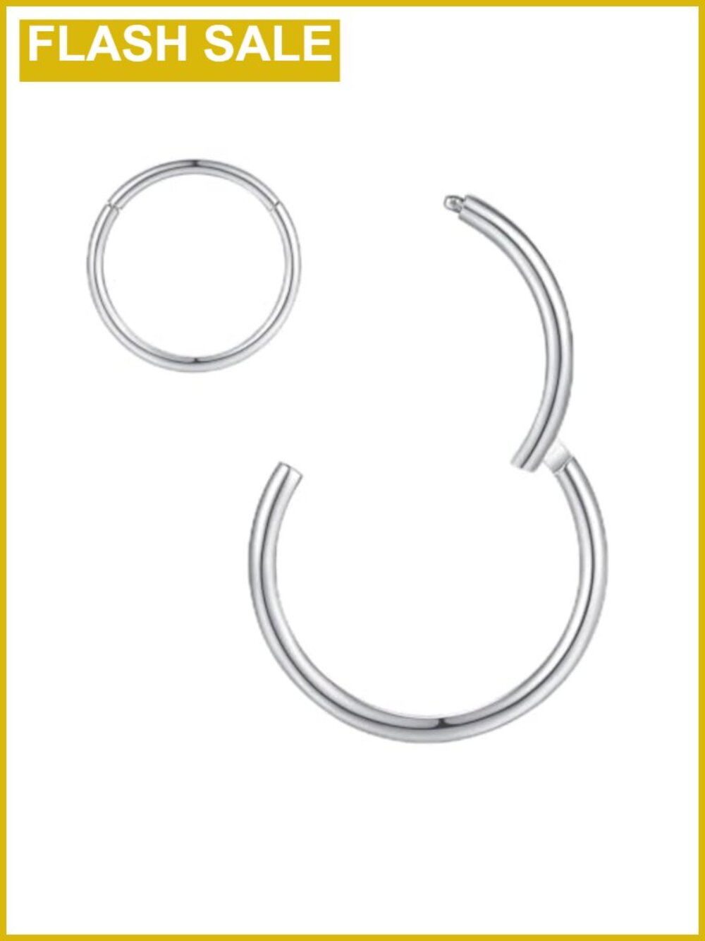 Hypoallergenic 316L Surgical Steel Nose Ring Hoop Hinged Segment Body Piercing